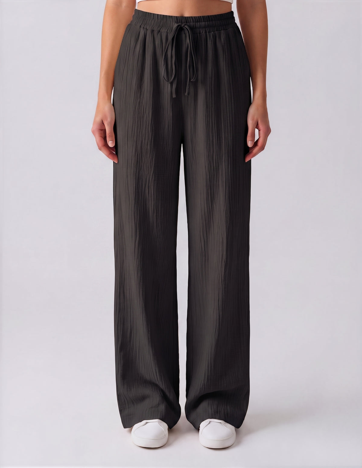 Calça Pantalona Com Linho